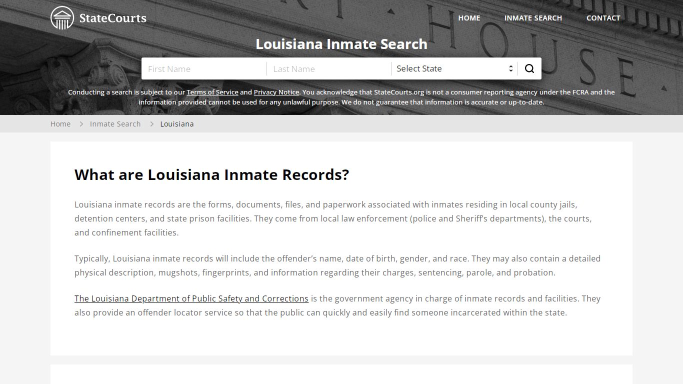 Louisiana Inmate Search, Prison and Jail Information ...